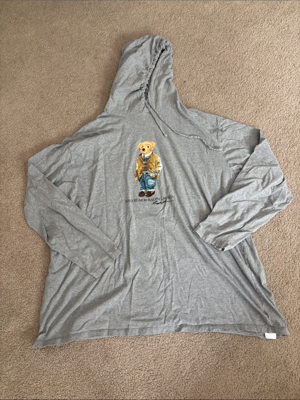 Ralph Lauren Gray Polo Bear Hooded Tee size 3XB